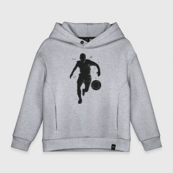 Толстовка оверсайз детская Футболист, цвет: меланж