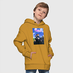 Толстовка оверсайз детская Девушки и танки, цвет: горчичный — фото 2