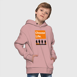 Толстовка оверсайз детская Choose Life, цвет: пыльно-розовый — фото 2