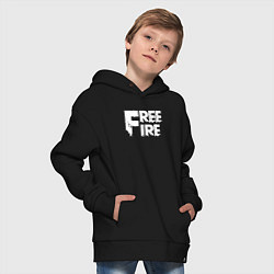 Толстовка оверсайз детская FREEFIRE FF WHITE LOGO Z, цвет: черный — фото 2