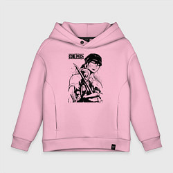 Толстовка оверсайз детская Ророноа Зоро One Piece, цвет: светло-розовый