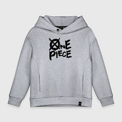 Толстовка оверсайз детская One Piece Большой куш лого, цвет: меланж