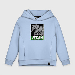 Толстовка оверсайз детская Vegan elephant, цвет: мягкое небо