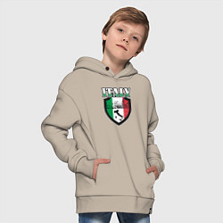 Толстовка оверсайз детская Italy Shield, цвет: миндальный — фото 2