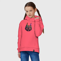 Толстовка оверсайз детская Stray: City Cat, цвет: коралловый — фото 2