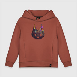 Толстовка оверсайз детская Stray: City Cat, цвет: кирпичный