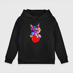 Детское худи оверсайз РАДУЖНЫЙ КОТИК RAINBOW KITTY