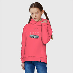 Толстовка оверсайз детская Mercedes Benz Gullwing Speedster Skylik, цвет: коралловый — фото 2