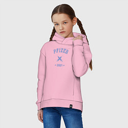 Толстовка оверсайз детская Pfizer 2021, цвет: светло-розовый — фото 2