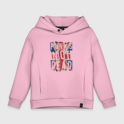 Толстовка оверсайз детская Punks not dead, цвет: светло-розовый