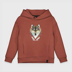 Толстовка оверсайз детская Зимний хранитель, цвет: кирпичный