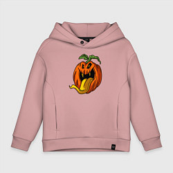 Толстовка оверсайз детская Злобный тыквенсон, цвет: пыльно-розовый