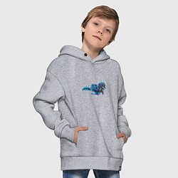 Толстовка оверсайз детская Глубинный левиафан, цвет: меланж — фото 2
