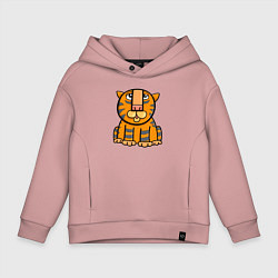 Толстовка оверсайз детская Funny Tiger, цвет: пыльно-розовый