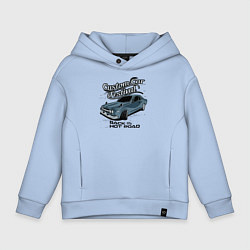 Толстовка оверсайз детская Авто с уникальным дизайном, цвет: мягкое небо