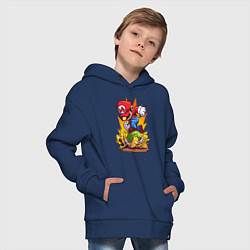 Толстовка оверсайз детская Angry Mario, цвет: тёмно-синий — фото 2