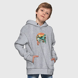Толстовка оверсайз детская Черепаха Япония, цвет: меланж — фото 2