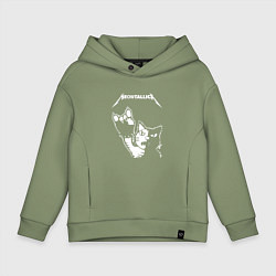 Толстовка оверсайз детская MEOWTALLICA, цвет: авокадо