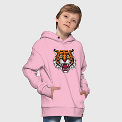 Толстовка оверсайз детская Style - Tiger, цвет: светло-розовый — фото 2