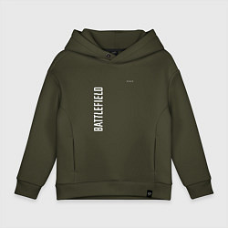 Толстовка оверсайз детская BATTLEFIELD 2042 БЕЛЫЙ ЛОГОТИП, цвет: хаки