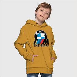 Толстовка оверсайз детская BMW BOSS, цвет: горчичный — фото 2