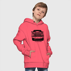 Толстовка оверсайз детская Тойота Тундра, цвет: коралловый — фото 2