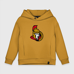 Толстовка оверсайз детская Оттава Сенаторз логотип, цвет: горчичный