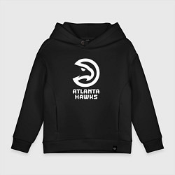 Толстовка оверсайз детская Атланта Хокс, Atlanta Hawks, цвет: черный