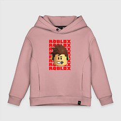 Толстовка оверсайз детская ROBLOX RED LOGO LEGO FACE, цвет: пыльно-розовый