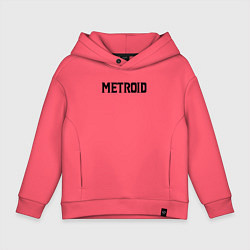 Толстовка оверсайз детская Metroid Dread Black Logo, цвет: коралловый