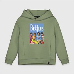 Толстовка оверсайз детская The Beatles - world legend!, цвет: авокадо