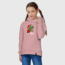 Толстовка оверсайз детская T-rex Merry Roar, цвет: пыльно-розовый — фото 2