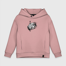 Толстовка оверсайз детская Adele лицо, цвет: пыльно-розовый