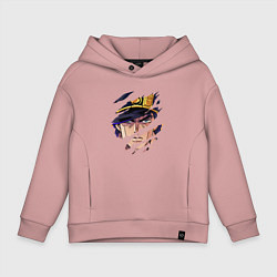 Толстовка оверсайз детская JOJOS BIZARRE ADVENTURE, ГЛАВНЫЙ ГЕРОЙ, цвет: пыльно-розовый