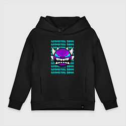 Толстовка оверсайз детская GEOMETRY DASH ФИОЛЕТОВЫЙ ДЕМОН ГЕОМЕТРИЯ, цвет: черный