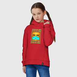 Толстовка оверсайз детская GEOMETRY DASH КЛАССИКА УРОВЕНЬ, цвет: красный — фото 2