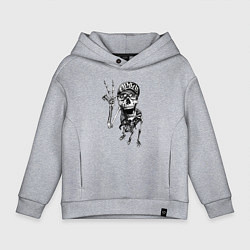 Толстовка оверсайз детская Skeleton dude, цвет: меланж