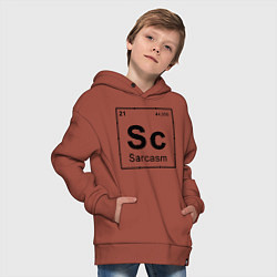 Толстовка оверсайз детская САРКАЗМ - SARCASM, Sc Таблица Менделеева, цвет: кирпичный — фото 2