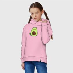 Толстовка оверсайз детская Avo cat o подмигивает, цвет: светло-розовый — фото 2