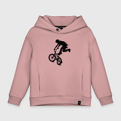 Толстовка оверсайз детская ВЕЛОСПОРТ BMX Racing ВЕЛОСИПЕДИСТ, цвет: пыльно-розовый