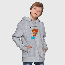 Толстовка оверсайз детская Дунканвилль Нервный Дункан, цвет: меланж — фото 2