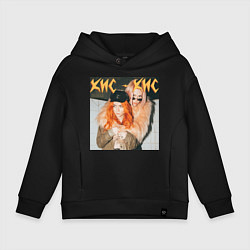 Толстовка оверсайз детская КИС-КИС Вайб, цвет: черный