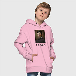 Толстовка оверсайз детская Тесла 2022, цвет: светло-розовый — фото 2