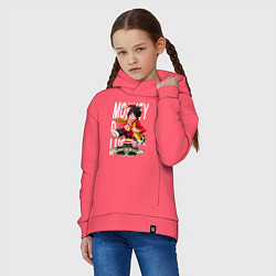 Толстовка оверсайз детская One Piece Monkey Большой Куш Манки, цвет: коралловый — фото 2