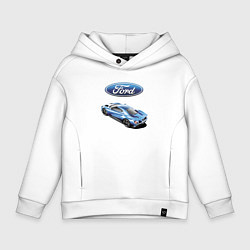 Толстовка оверсайз детская Ford Motorsport Racing team, цвет: белый