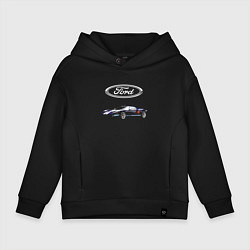 Толстовка оверсайз детская Ford Racing, цвет: черный