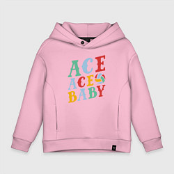 Толстовка оверсайз детская Ace Ace Baby, цвет: светло-розовый