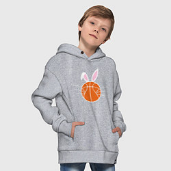 Толстовка оверсайз детская Basketball Bunny, цвет: меланж — фото 2