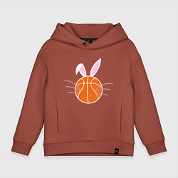 Толстовка оверсайз детская Basketball Bunny, цвет: кирпичный