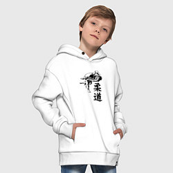 Толстовка оверсайз детская JUDO БРОСОК, цвет: белый — фото 2